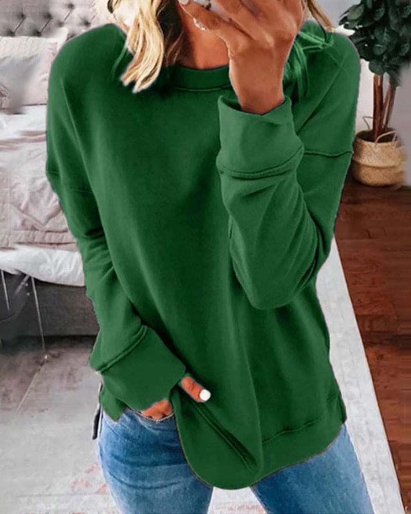 Lenvya – Minimalistisch Effen Sweatshirt met Luxueus Draagcomfort