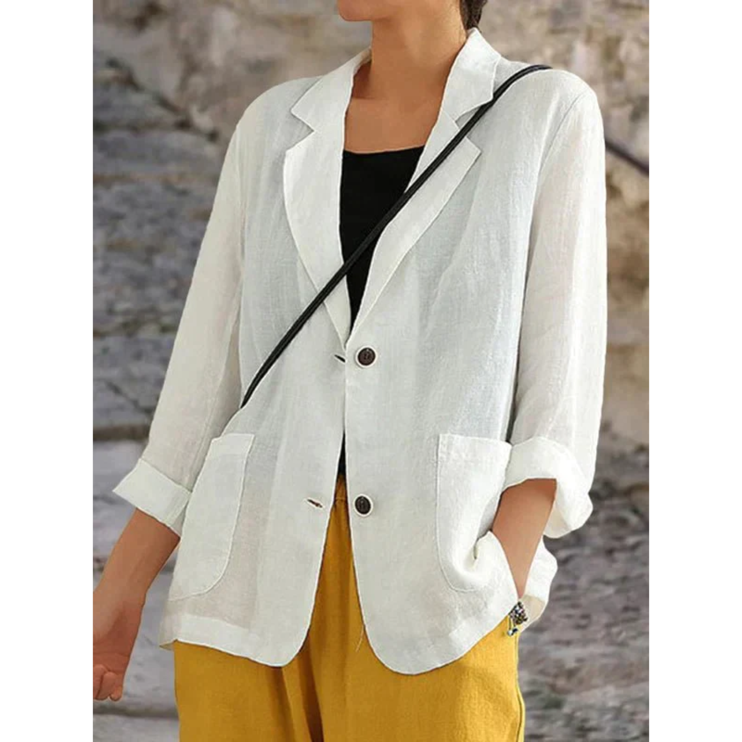 Elara - Elegante Linnen Blazer voor een Tijdloze Look