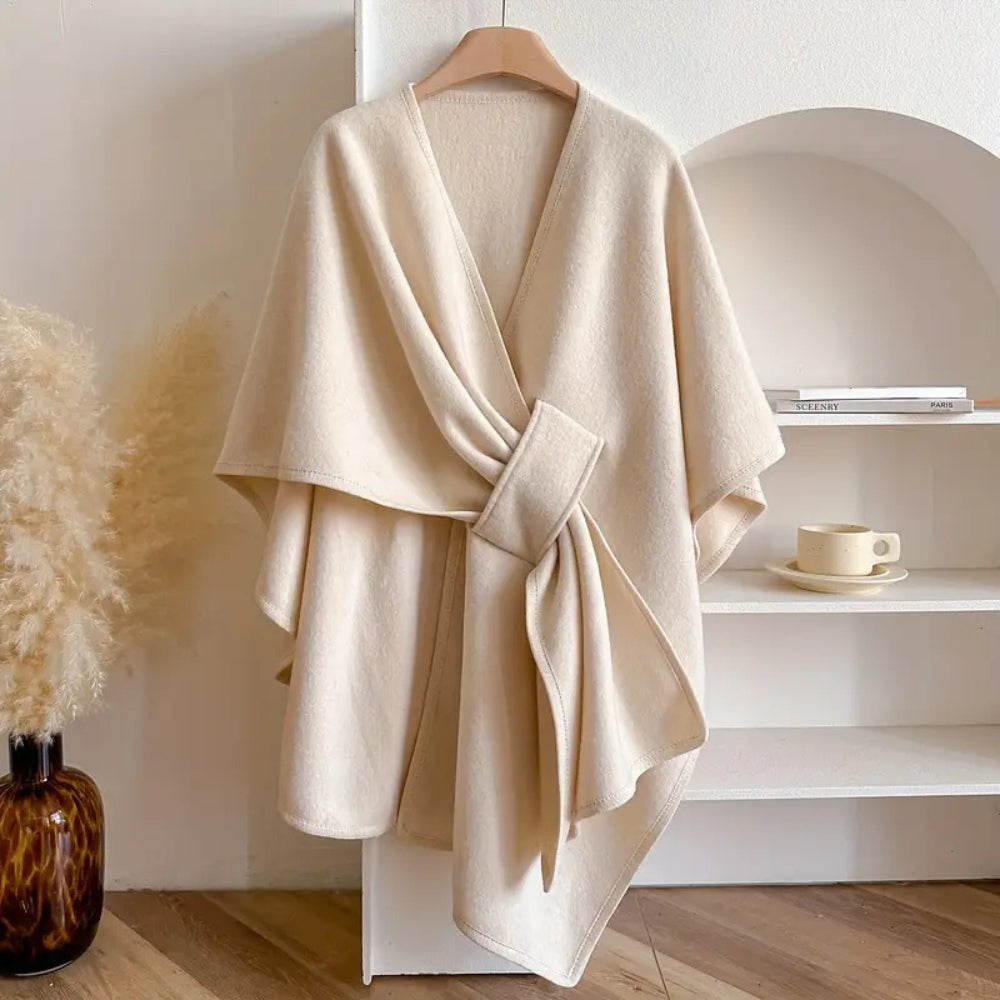Odette – Luxe Dames Omslagdoek met Elegante Drape en Warme Uitstraling