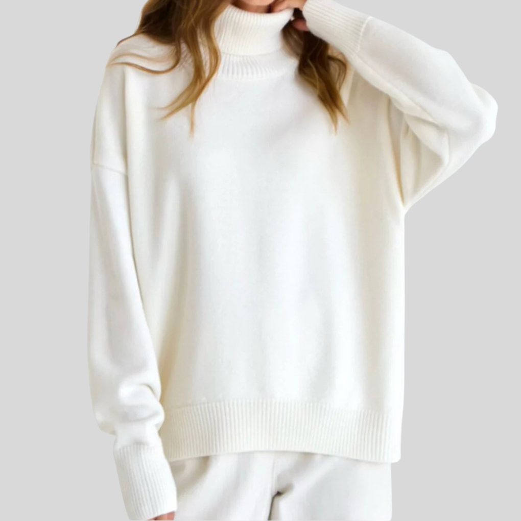 Fayenne – Zachte Dames Coltrui met Elegante Ribstructuur en Tijdloze Pasvorm