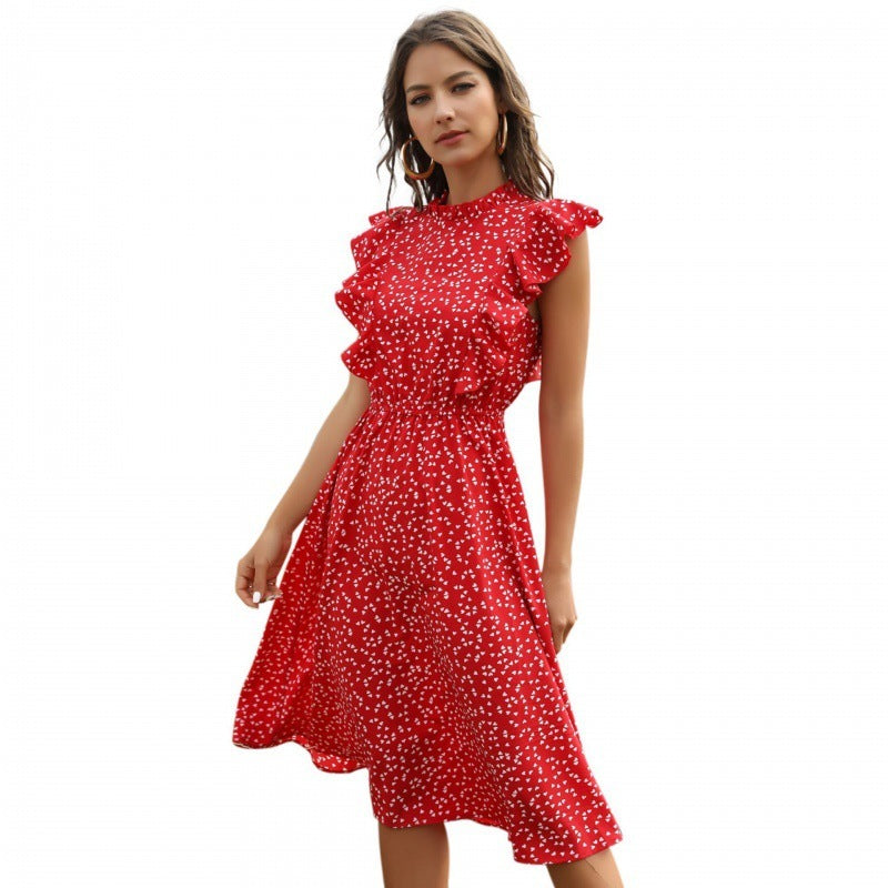 Isalyn – Lange chiffon zomerjurk met A-lijn pasvorm en speelse details