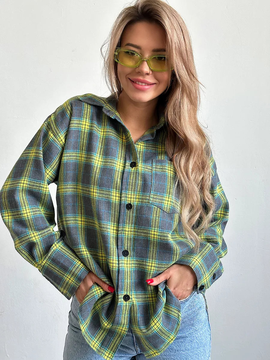 Amarisse Checked Shirt – klassiek katoenen overhemd met ruitpatroon en getailleerde pasvorm