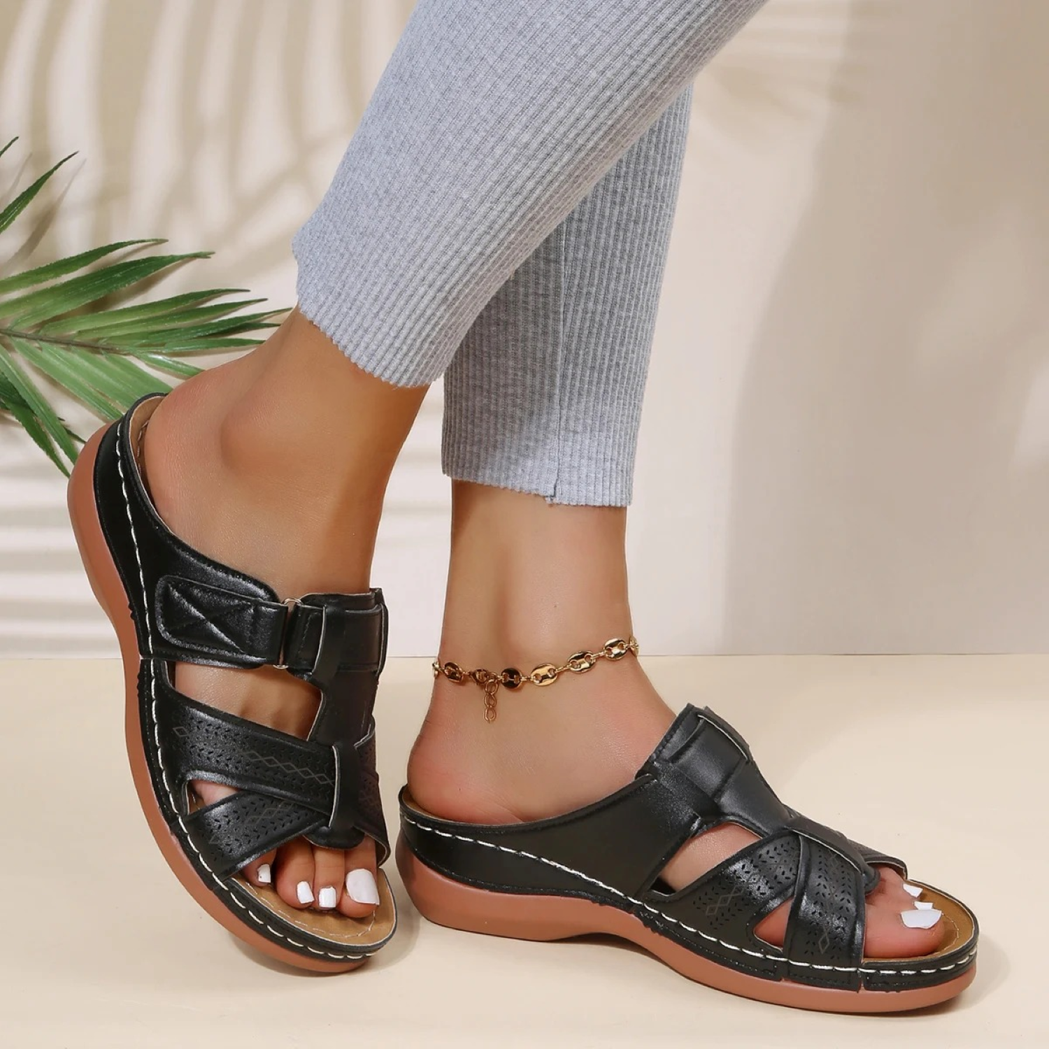 Avenelle – Orthopedische Leren Sandalen met Open Teen en Verfijnde Ondersteuning