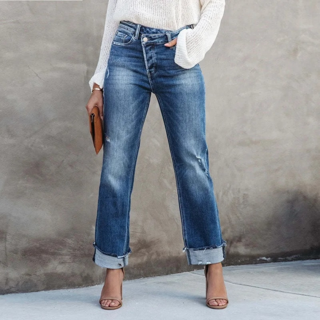 Elayne High-Waist Jeans – Tijdloze Elegantie met Modern Comfort