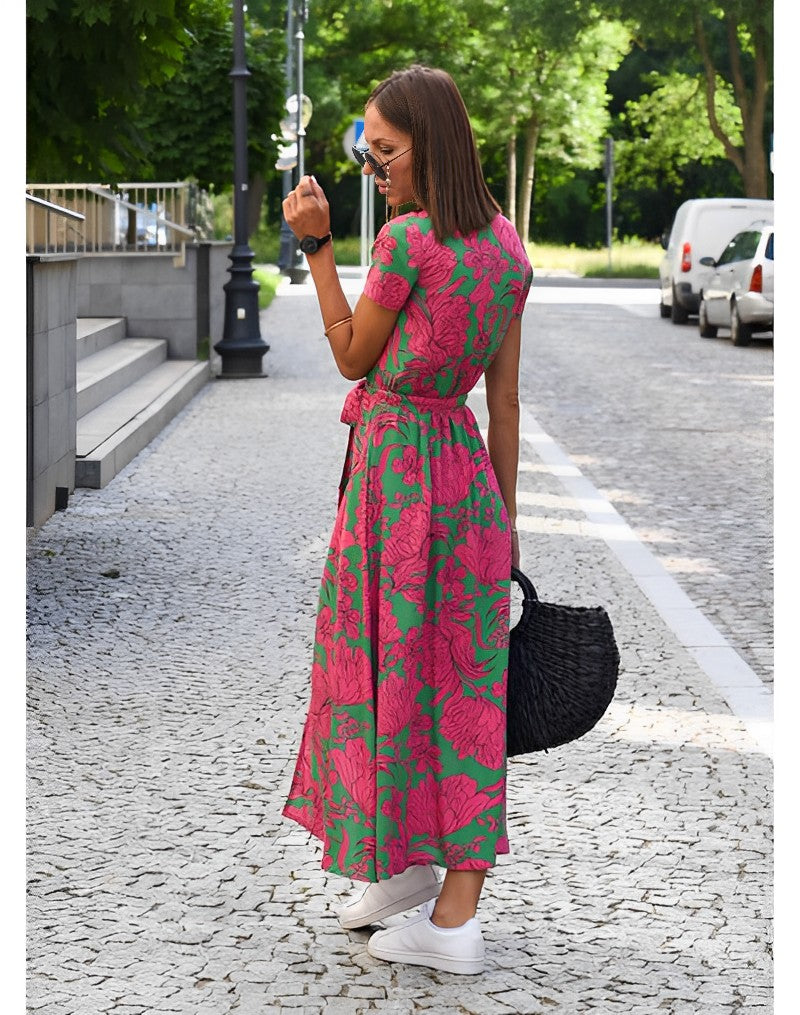 Lyra - Fleurige Midi Jurk met Bloemenprint voor de Lente en Zomer