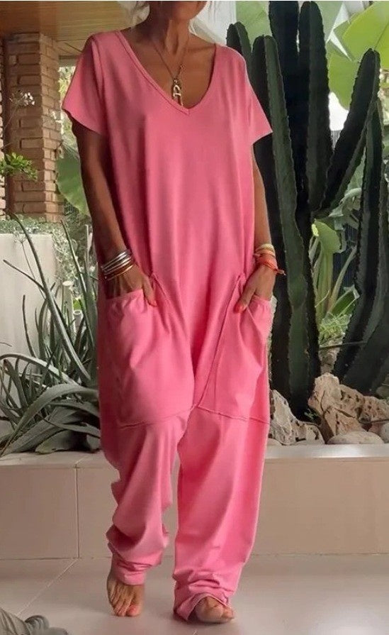 Zafira - Losse Fit Jumpsuit van Ademend Katoen voor Dagelijks Comfort
