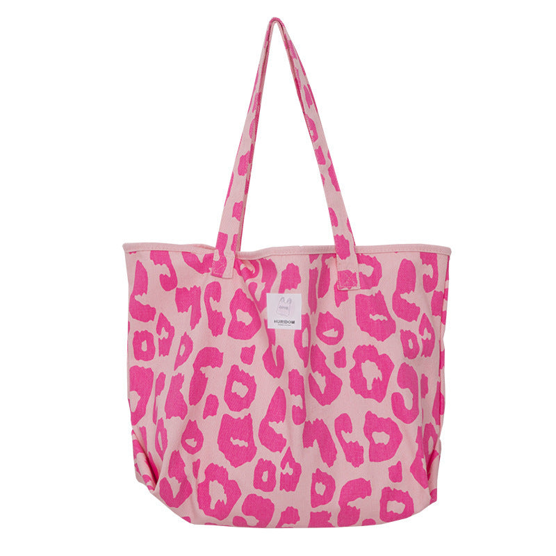 Thalassa - Canvas Luipaard Shopper met Bijpassende Tas