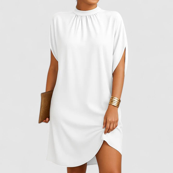 Dames elegante maxi jurk met cut-out schouders en ruches