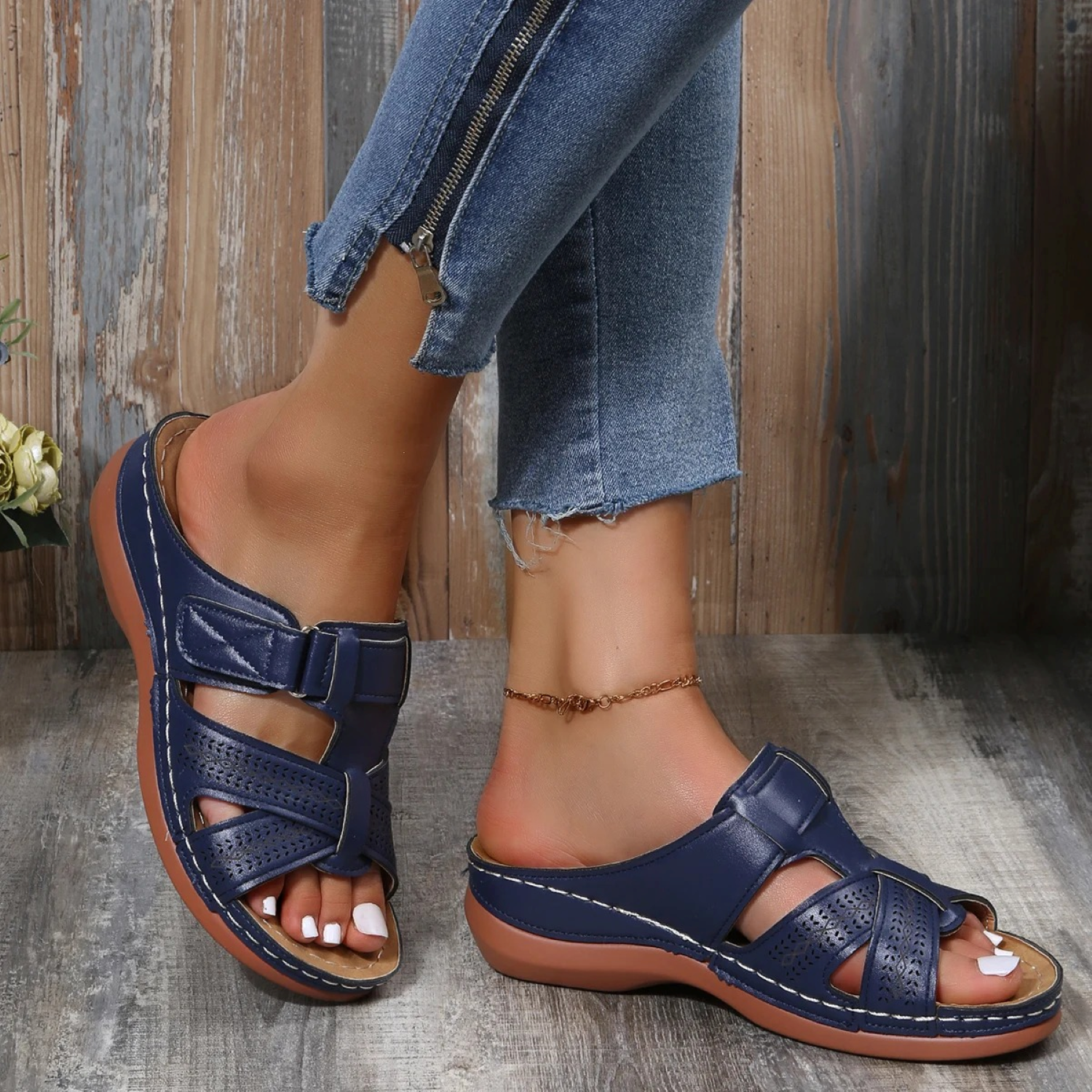 Avenelle – Orthopedische Leren Sandalen met Open Teen en Verfijnde Ondersteuning