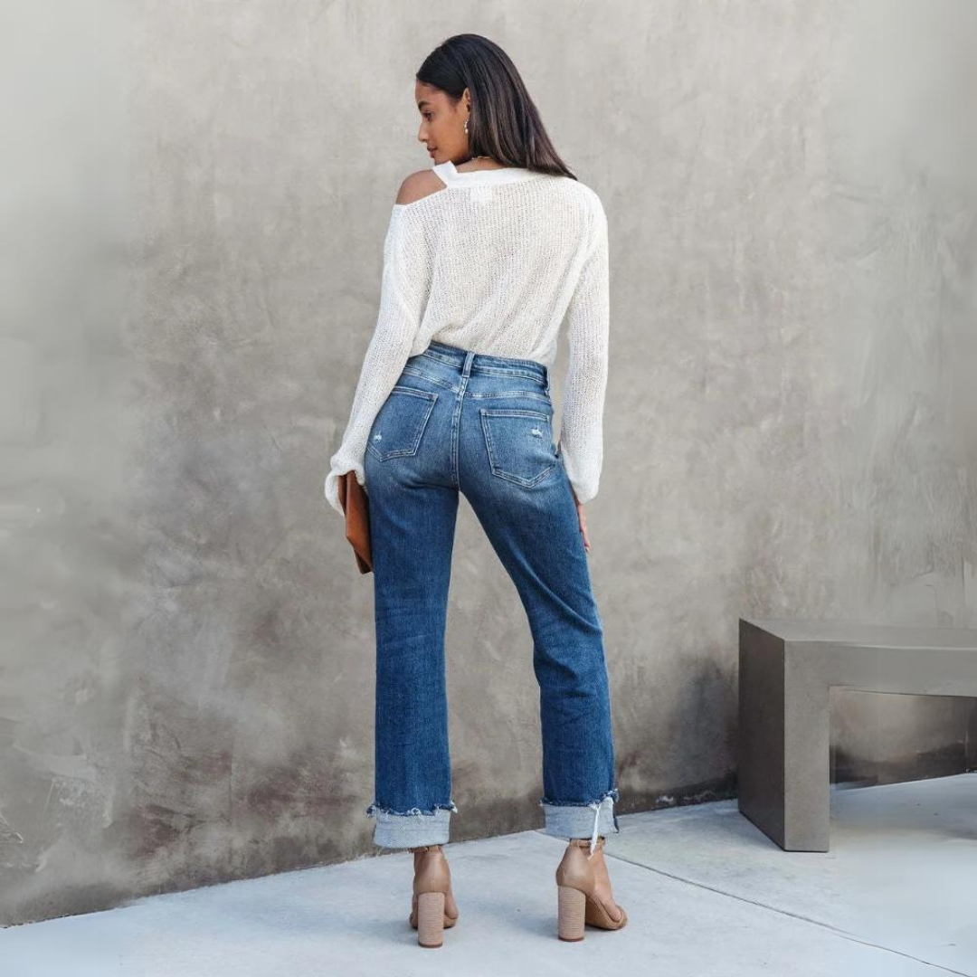 Elayne High-Waist Jeans – Tijdloze Elegantie met Modern Comfort