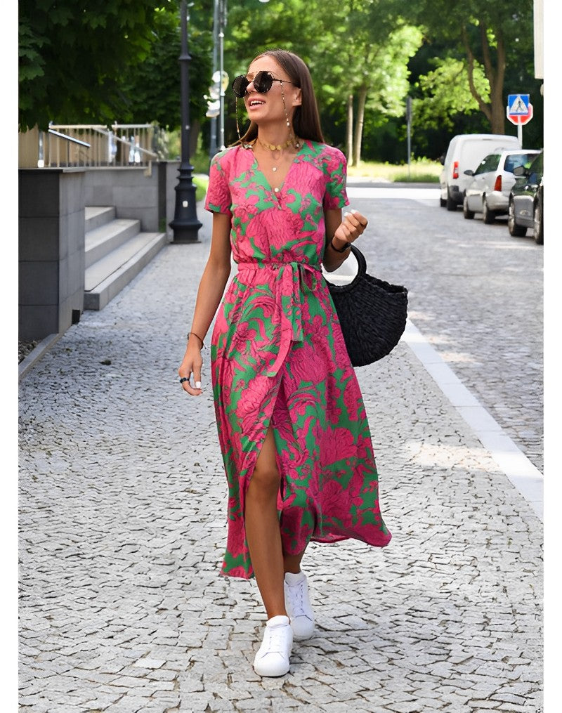 Lyra - Fleurige Midi Jurk met Bloemenprint voor de Lente en Zomer