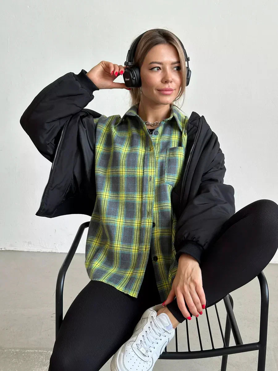 Amarisse Checked Shirt – klassiek katoenen overhemd met ruitpatroon en getailleerde pasvorm