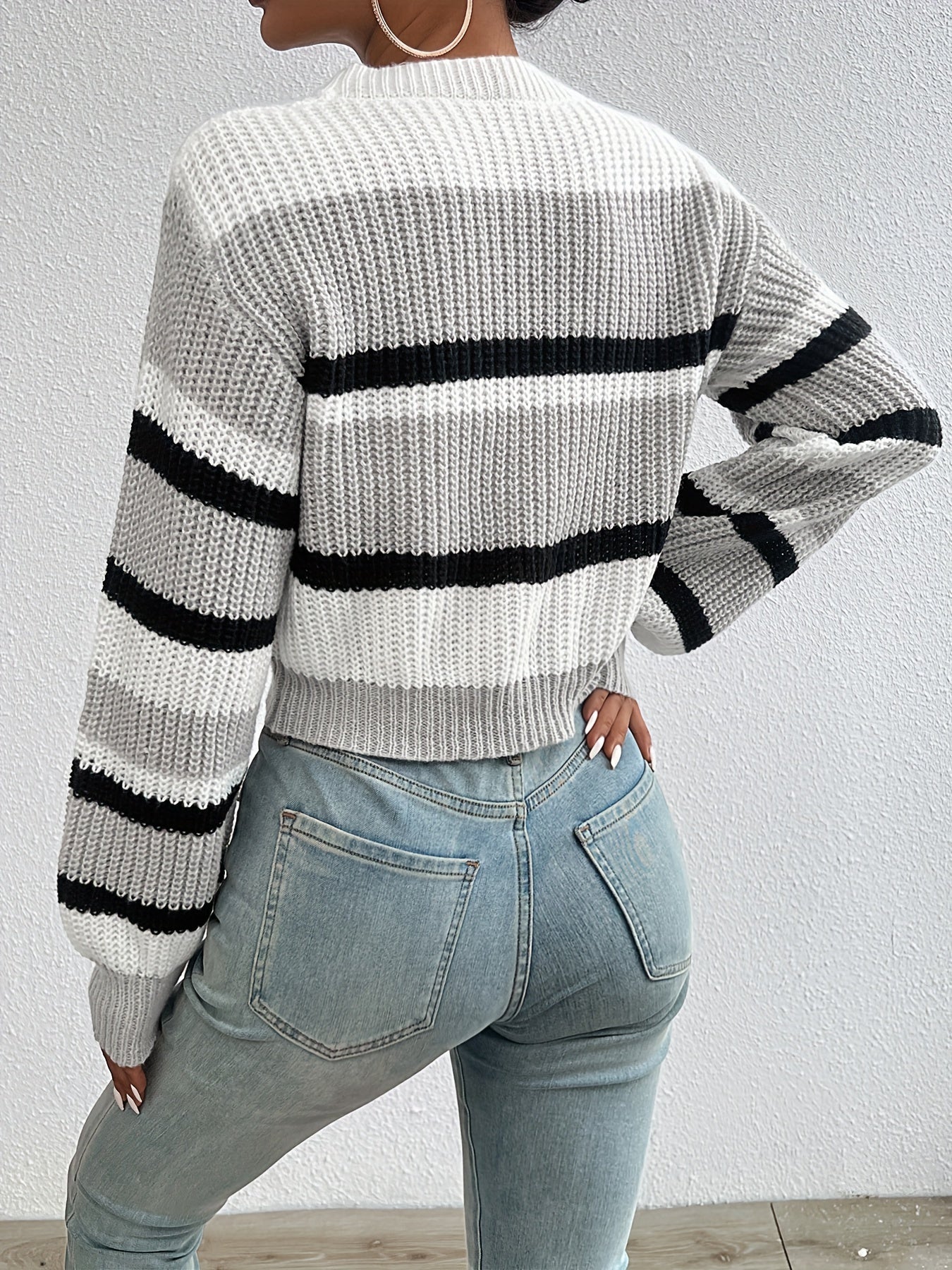 Liv Gebreide Colorblock Trui – Trendy, Zacht & Comfortabel