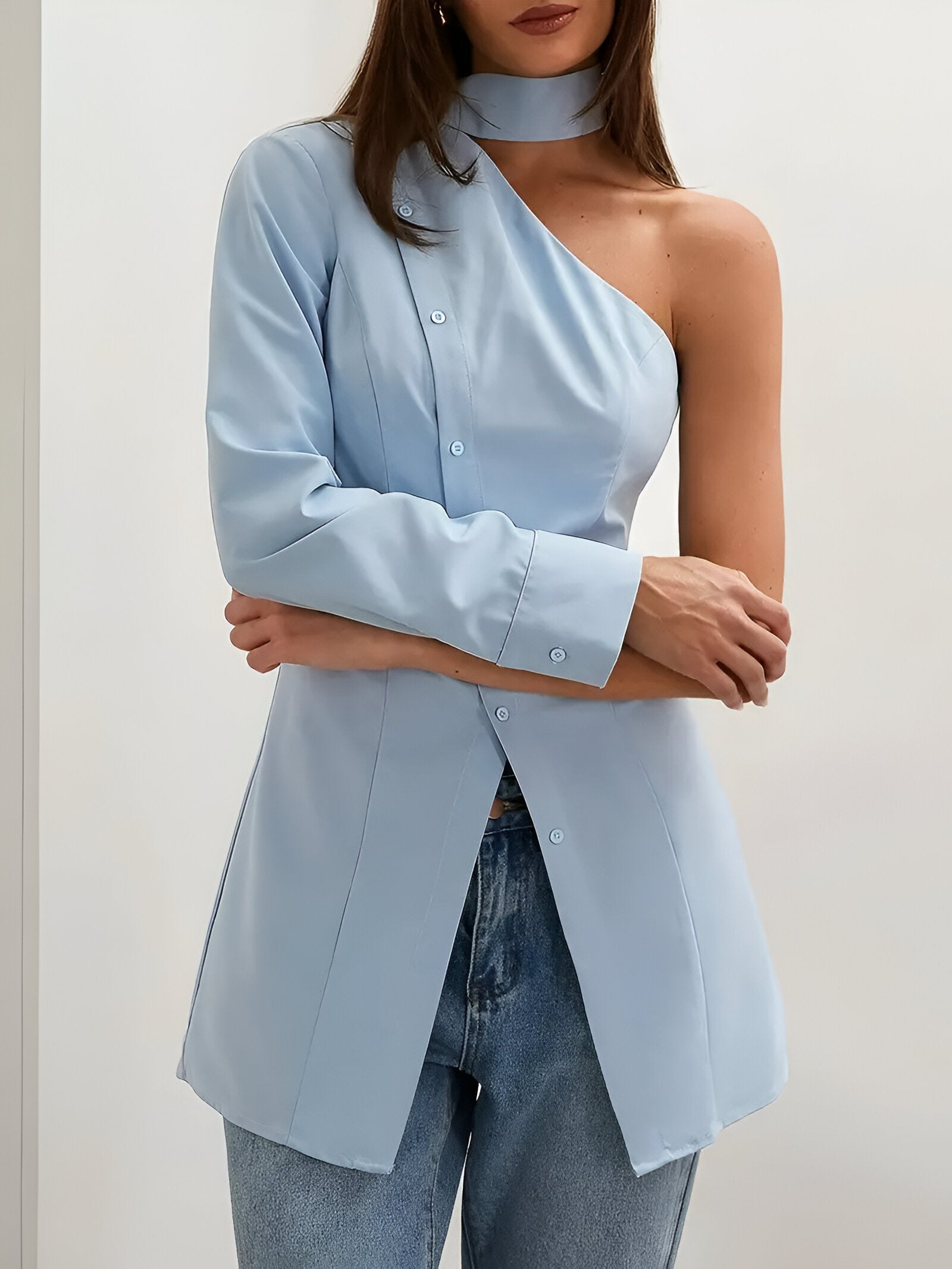 Eloura – Dames One-Shoulder Top met Asymmetrisch Design