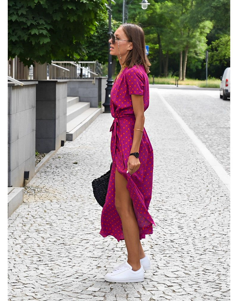 Lyra - Fleurige Midi Jurk met Bloemenprint voor de Lente en Zomer