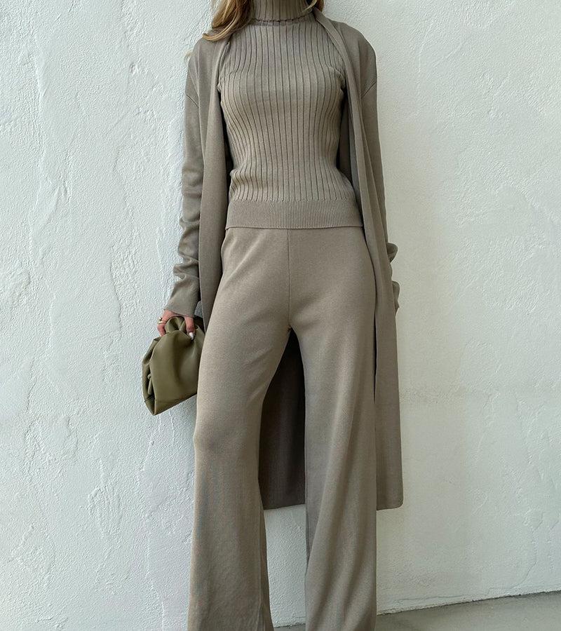 Solenne – 3-Delige Gebreide Co-ord Set met Luxe Comfort en Tijdloze Elegantie