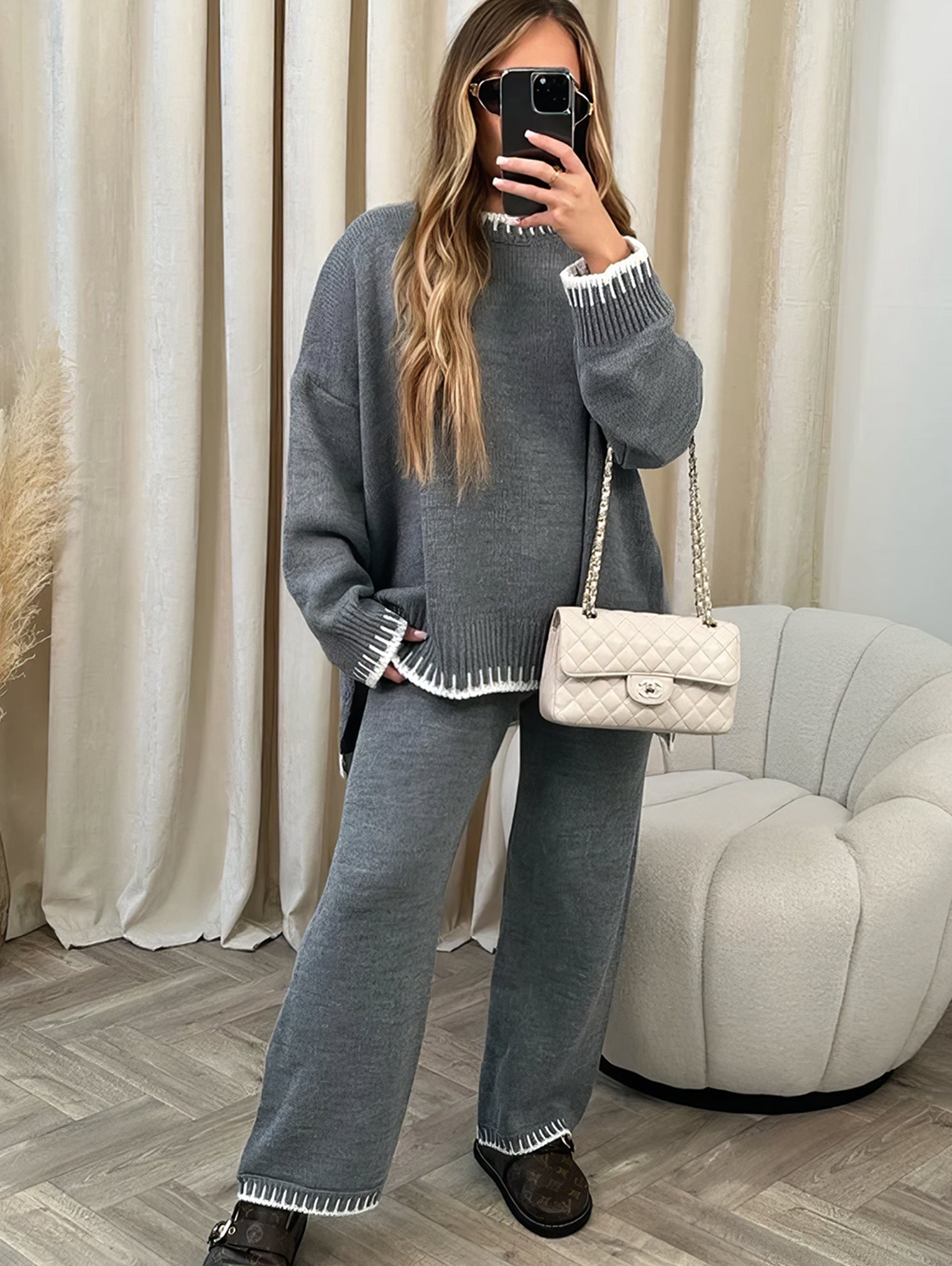Aurelia – Gestreepte Knit Set voor Dames, Comfortabel & Chic voor Herfst en Winter
