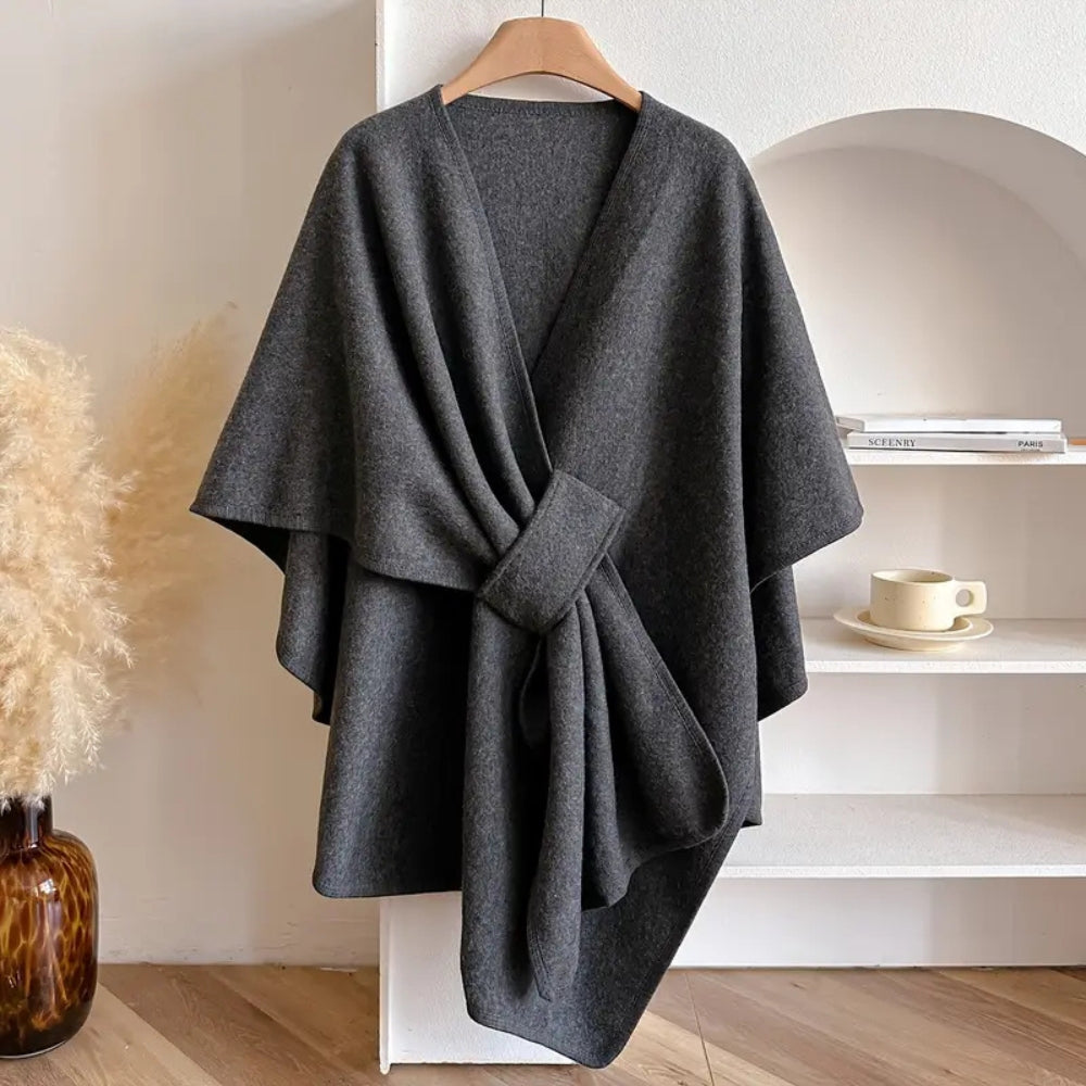 Odette – Luxe Dames Omslagdoek met Elegante Drape en Warme Uitstraling