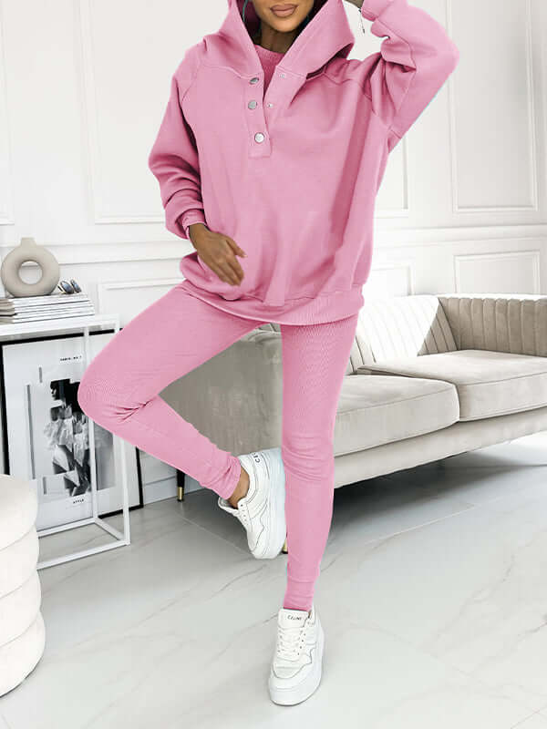 Maelis Fleece Hoodieset – Warme & Comfortabele Dames Trainingsset voor Herfst en Winter