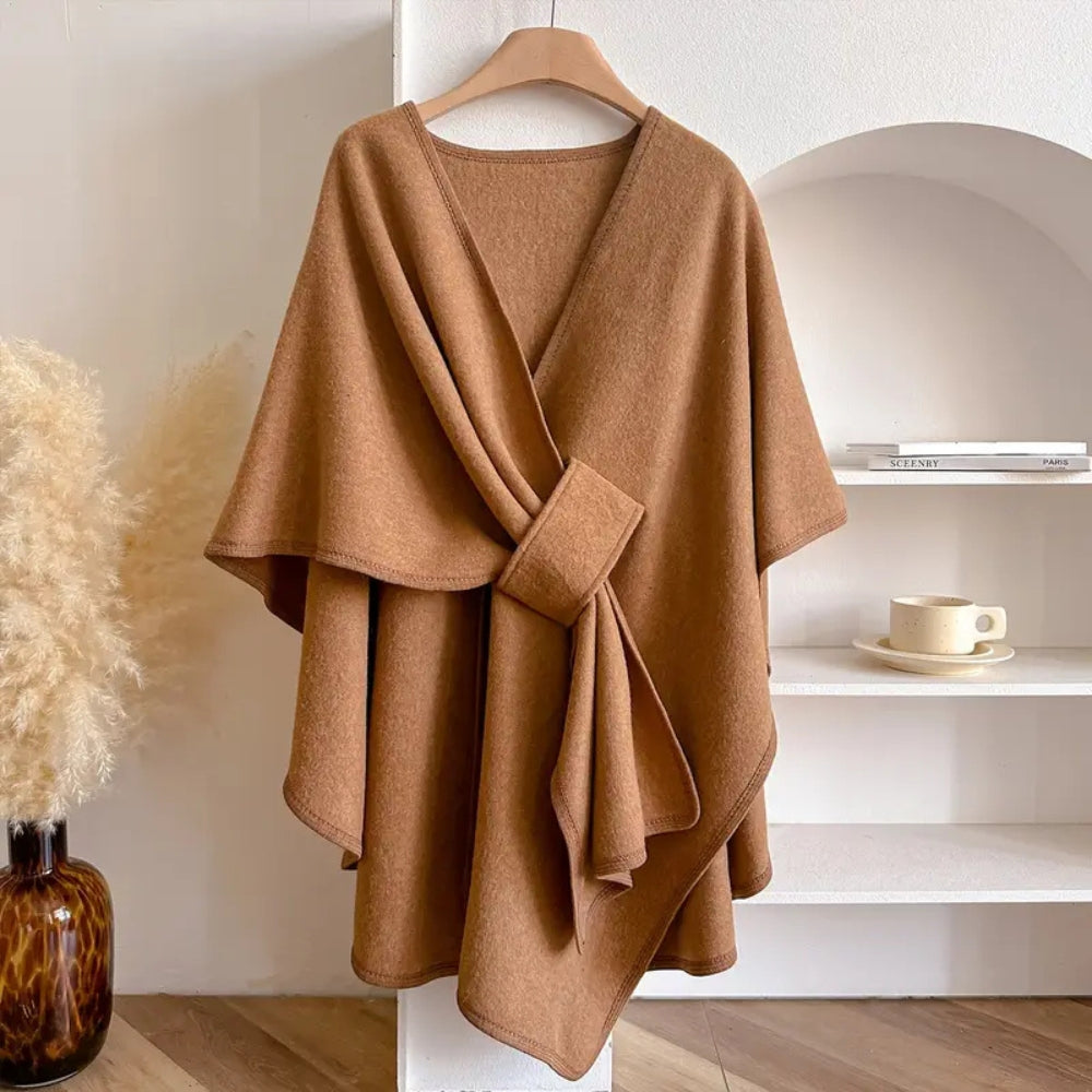 Odette – Luxe Dames Omslagdoek met Elegante Drape en Warme Uitstraling