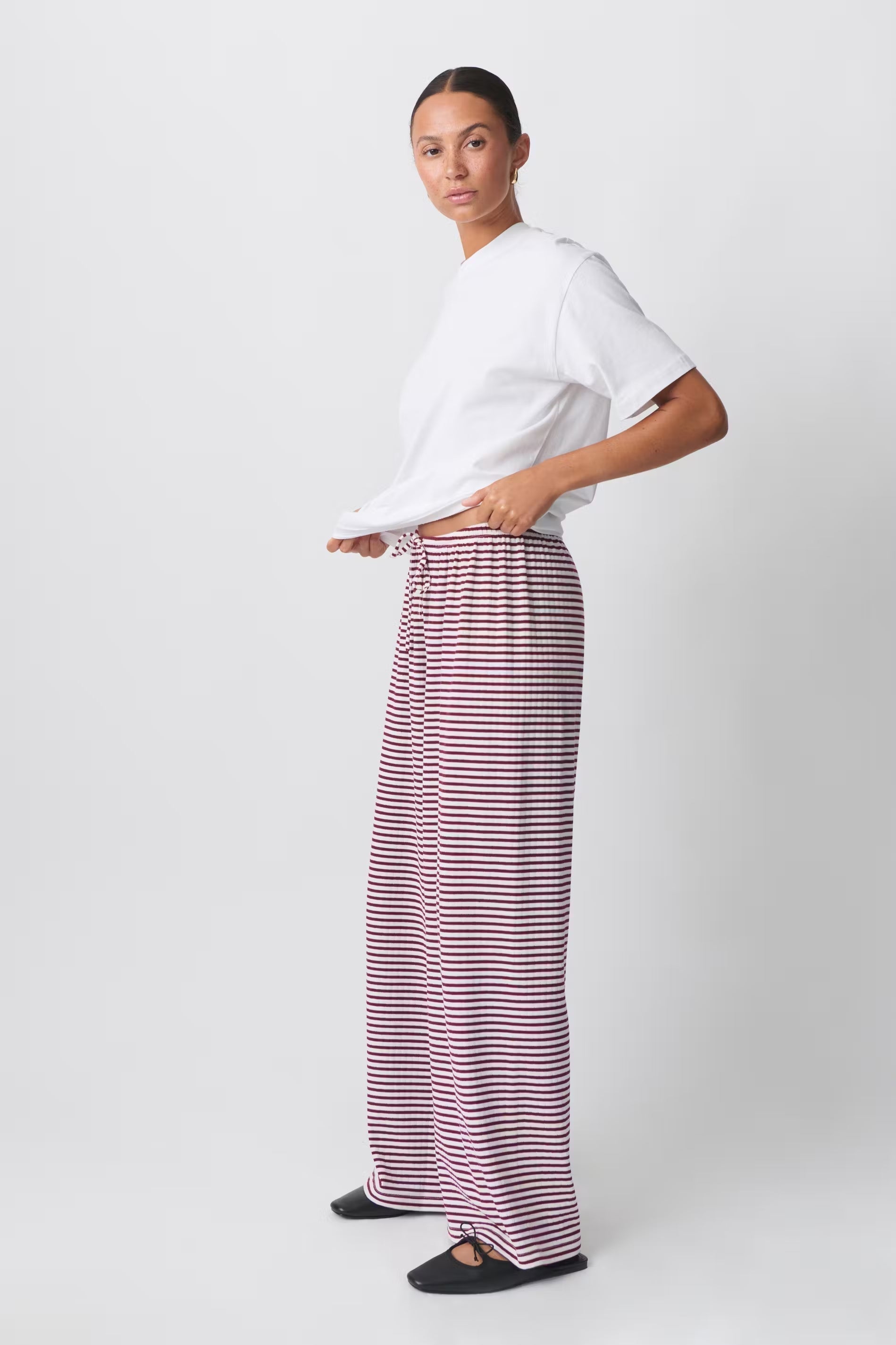 Elisanya – Gestreepte dames loungebroek met stretch