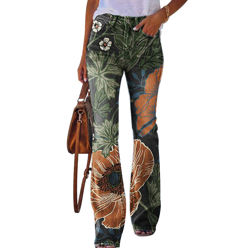 Celina – Flatterende dames flare jeans met hoge taille en knoopsluiting