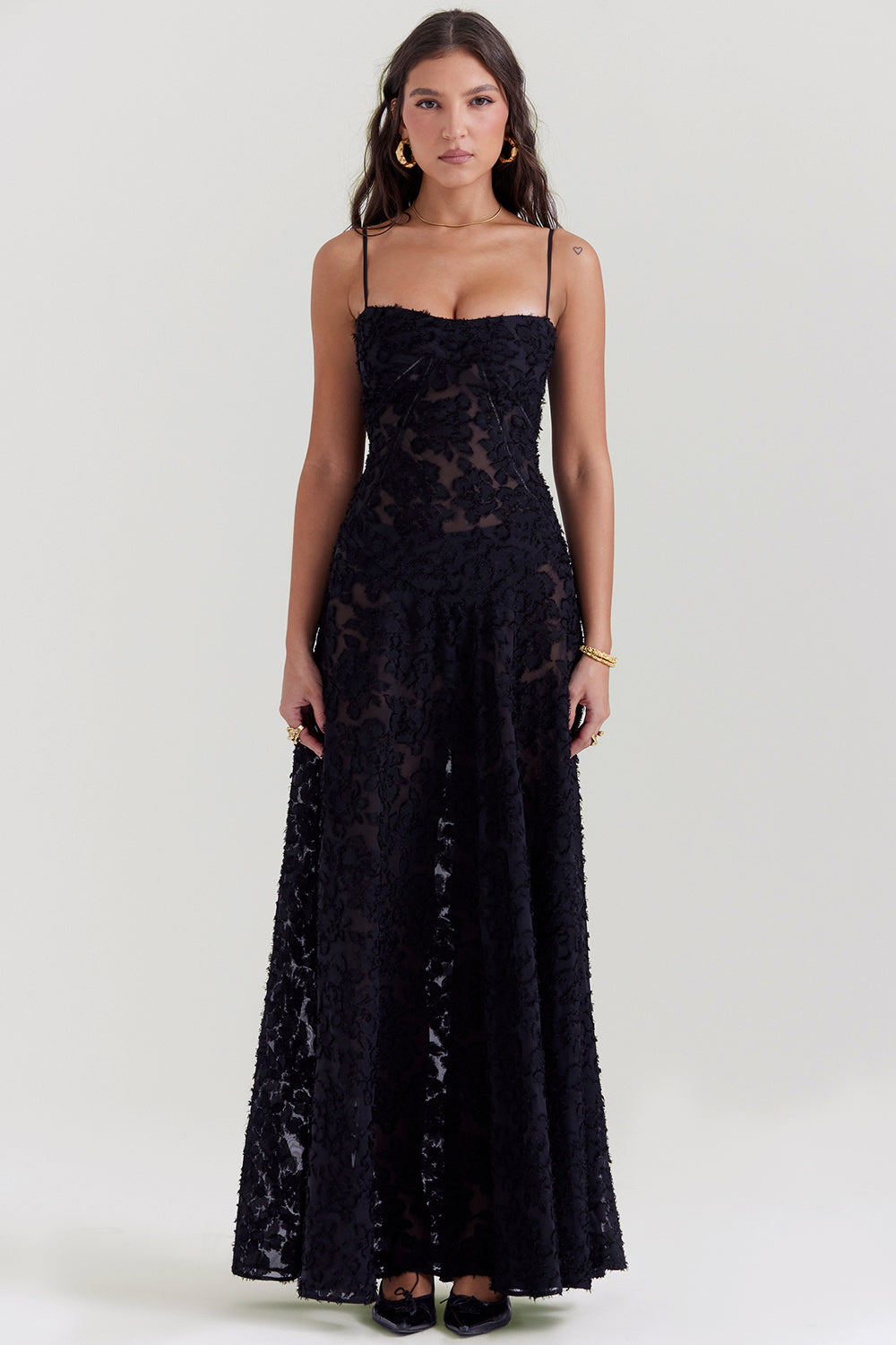 Seraphina - Stijlvolle Maxi Jurk van Luxe Viscose met Verfijnde Details