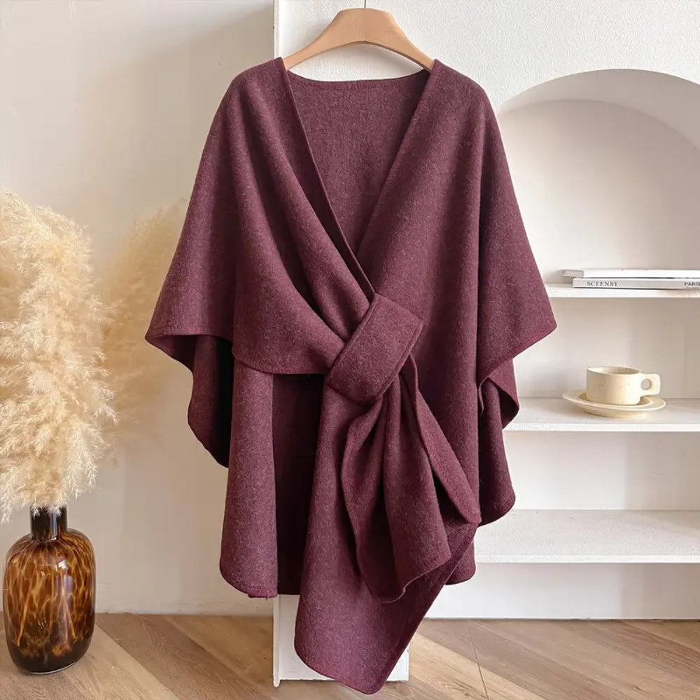 Odette – Luxe Dames Omslagdoek met Elegante Drape en Warme Uitstraling