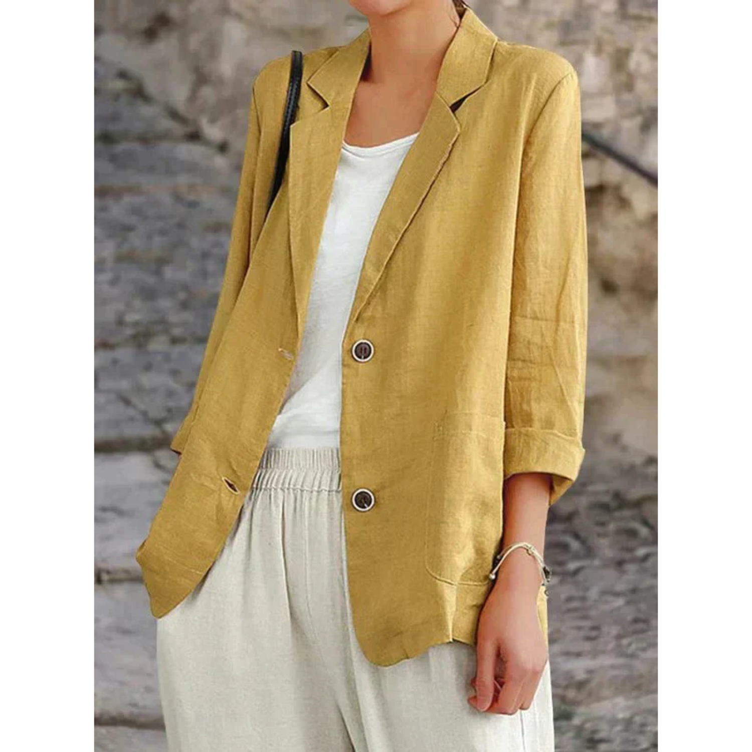 Elara - Elegante Linnen Blazer voor een Tijdloze Look