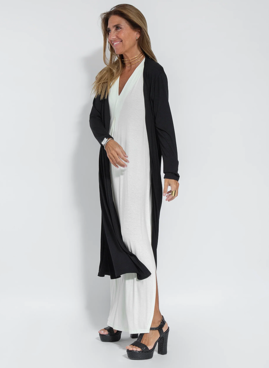 Elara - Elegante Lange Jurk en Weste Set voor een Stijlvolle Look