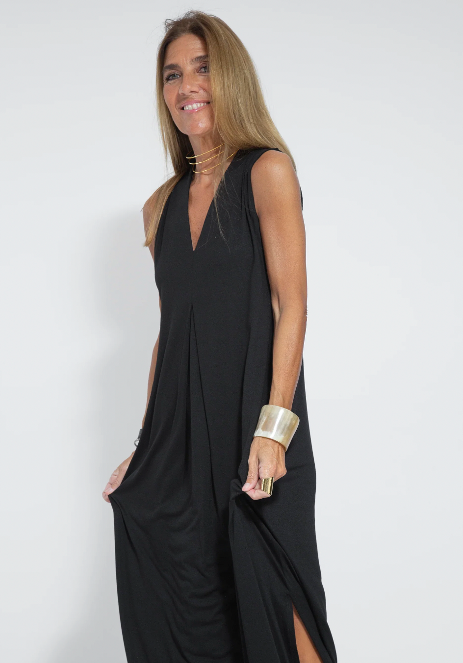 Elara - Elegante Lange Jurk en Weste Set voor een Stijlvolle Look