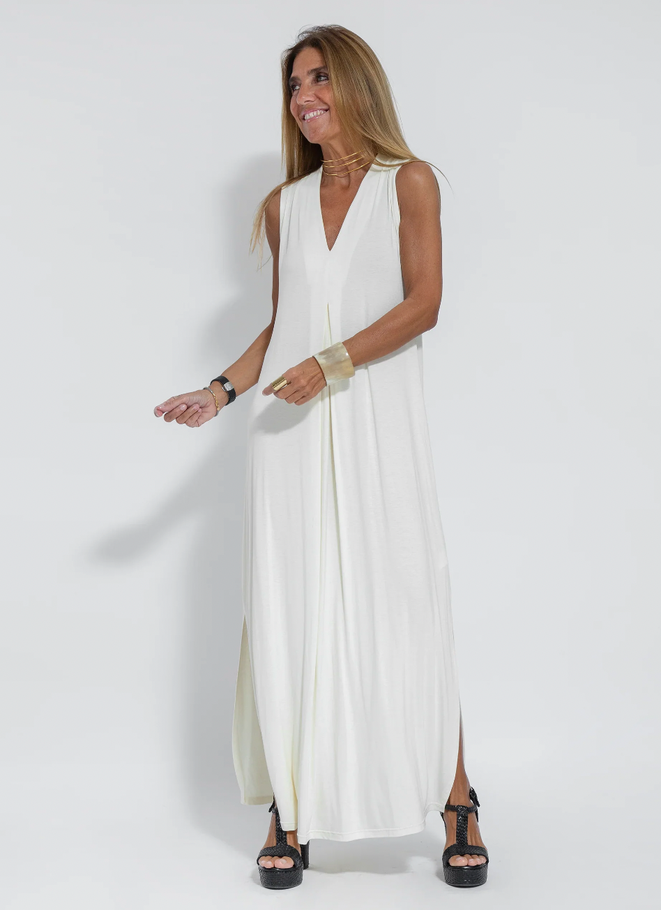 Elara - Elegante Lange Jurk en Weste Set voor een Stijlvolle Look