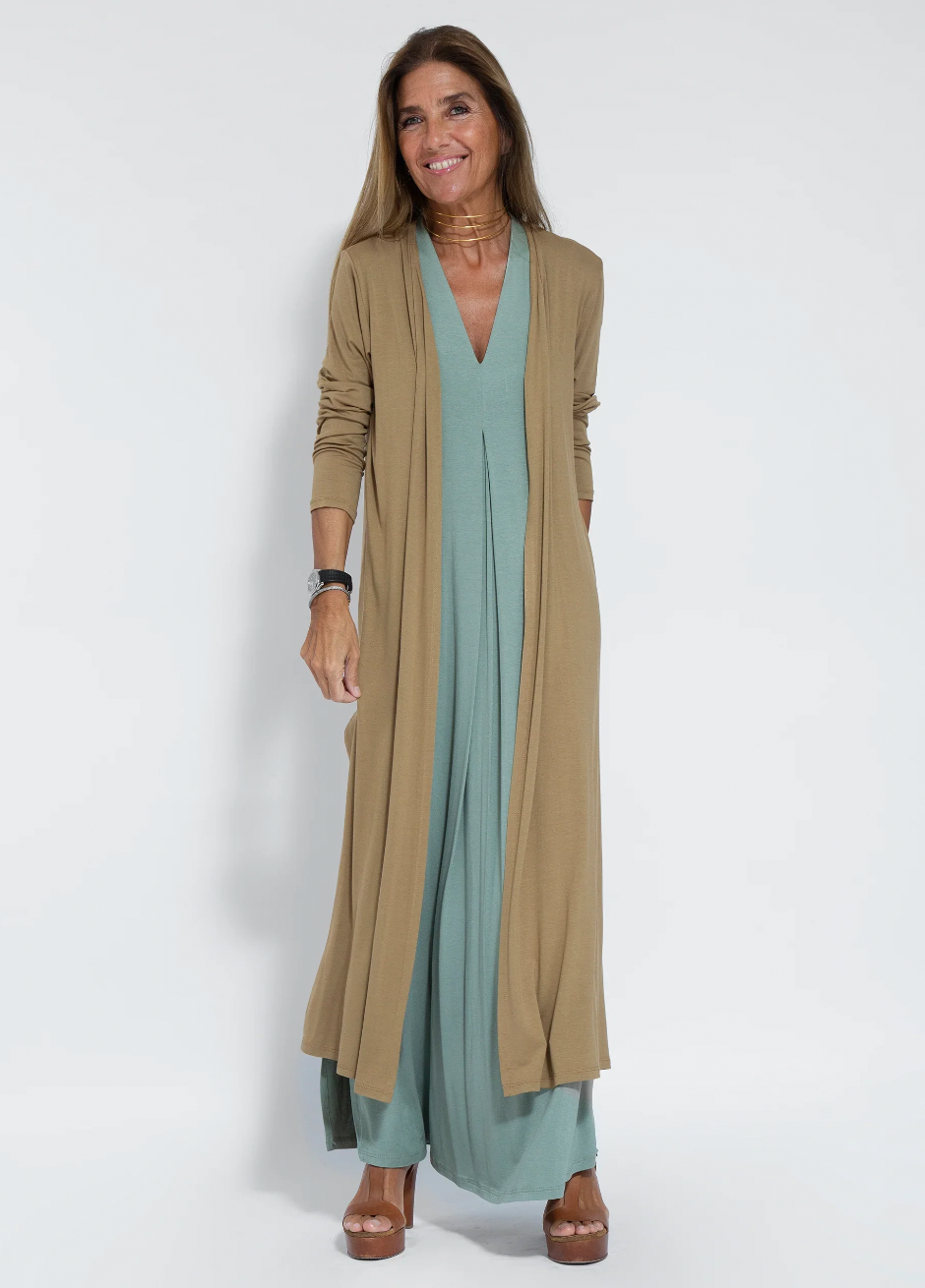 Elara - Elegante Lange Jurk en Weste Set voor een Stijlvolle Look