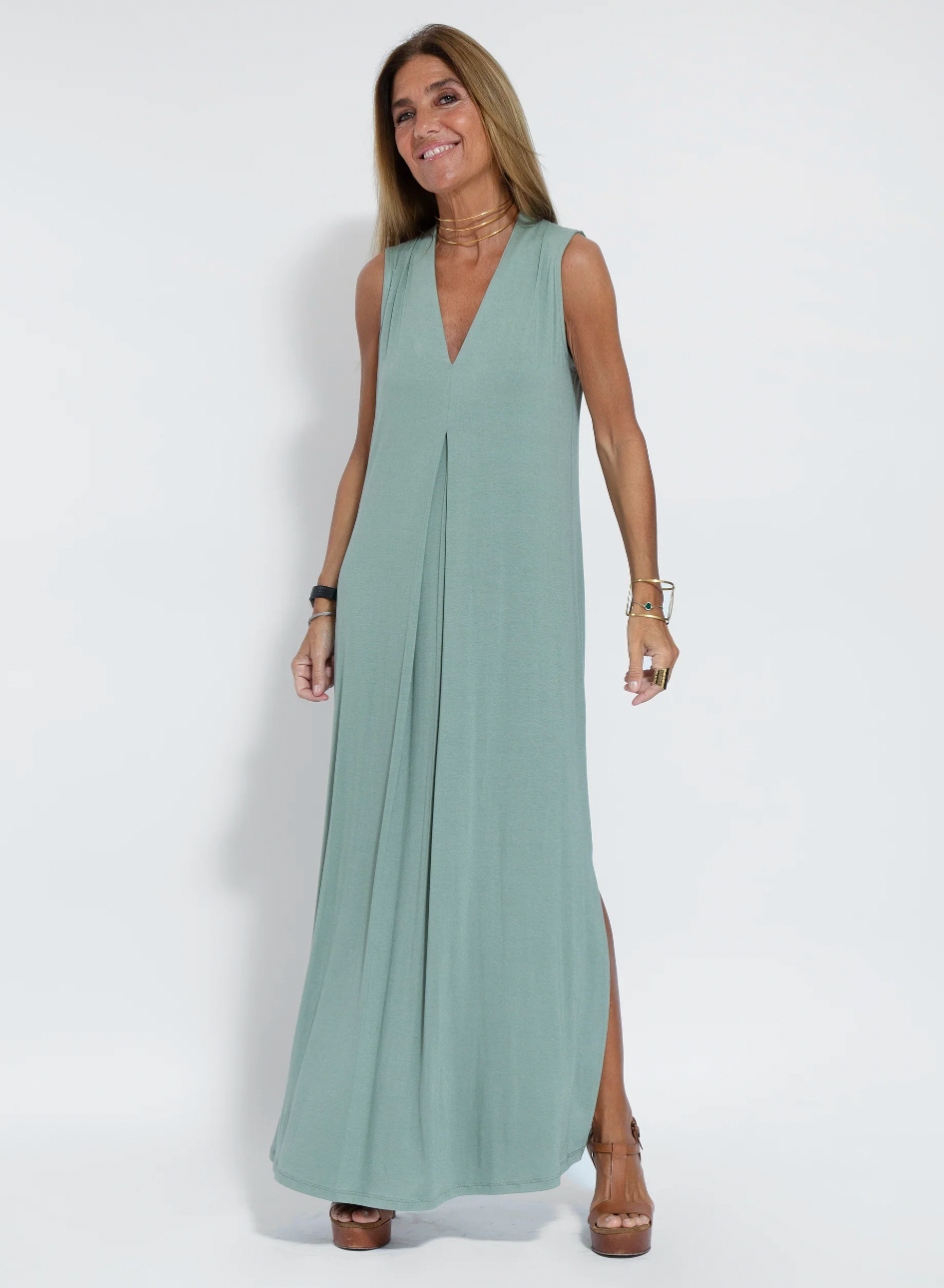 Elara - Elegante Lange Jurk en Weste Set voor een Stijlvolle Look