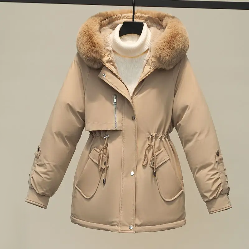 Amelira Gewatteerde Winterjas met Luxe Bontkraag – Warmte en Stijl in Eén