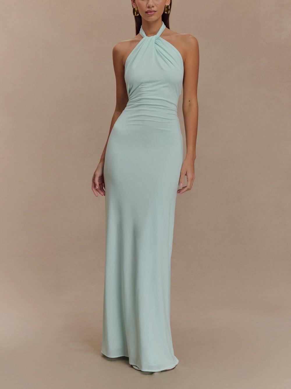 Amaris — Luxe Maxi-jurk met Hoge Halslijn | Tijdloze Elegantie voor Speciale Gelegenheden