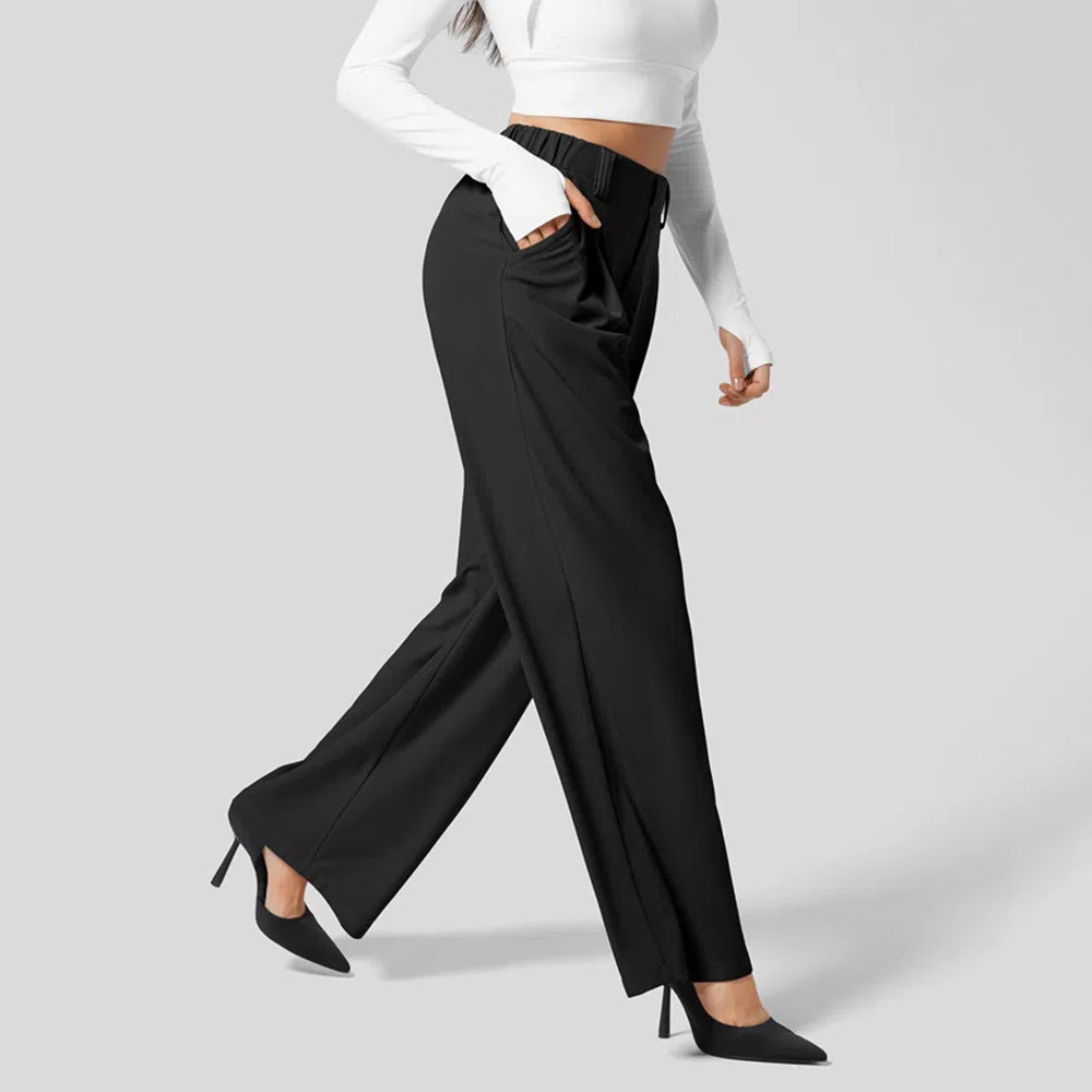 Veyora – Elegante Comfortbroek met Hoge Taille en Praktische Zakken