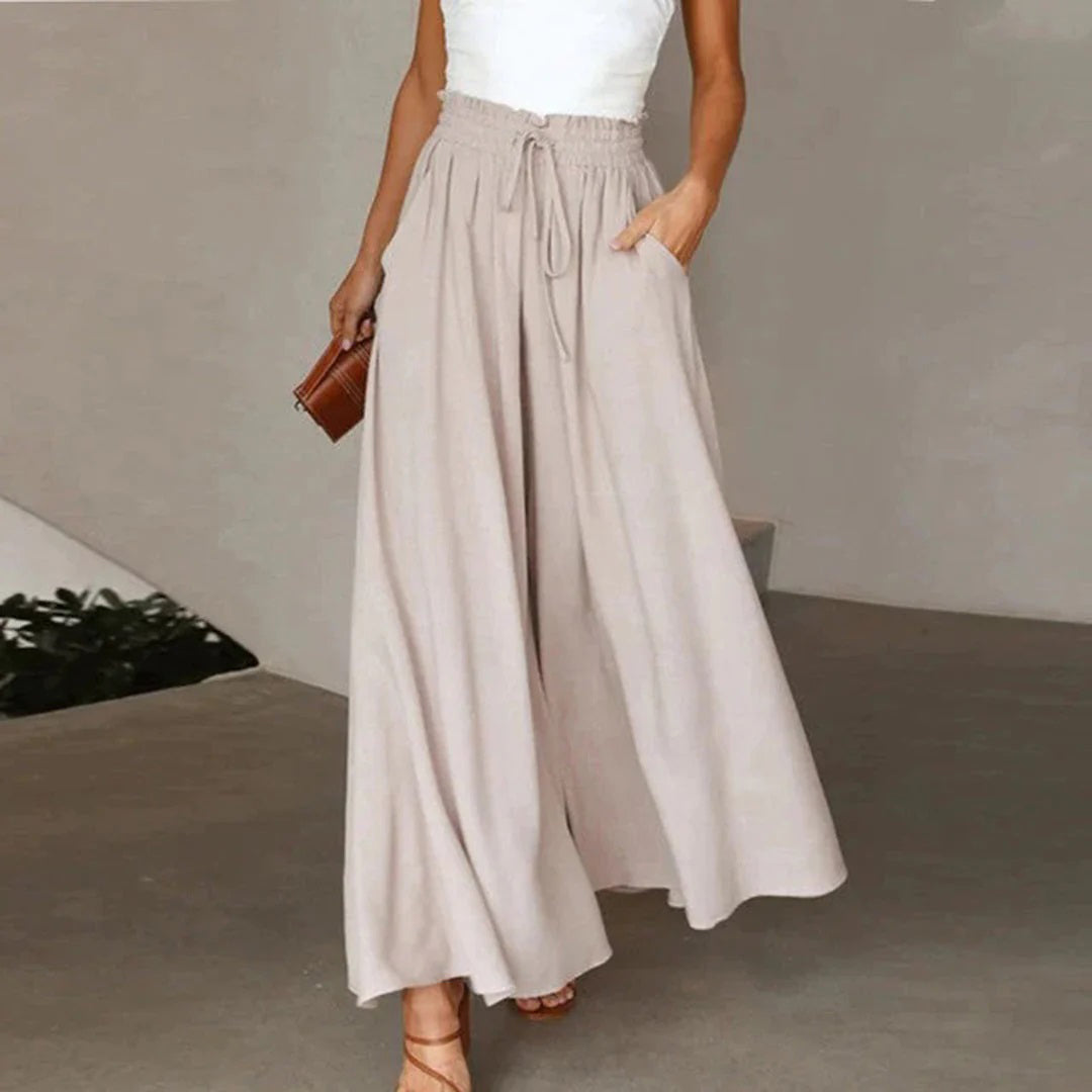 Elyvera – Chique high-waist broek met wijde pijpen en flatterend silhouet