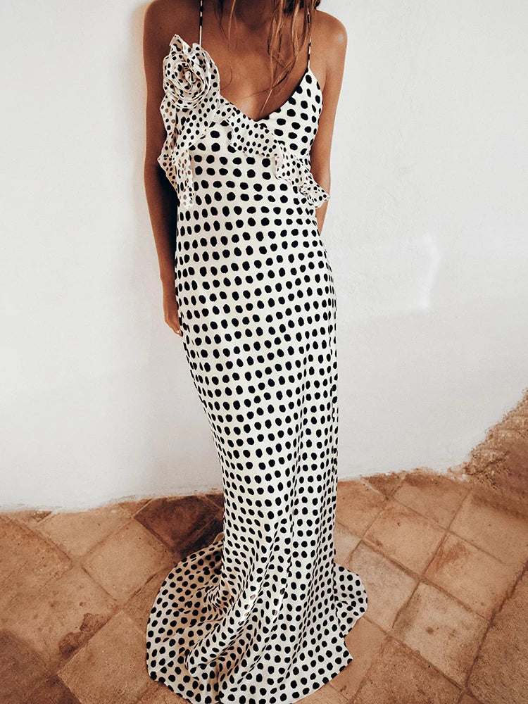 Elegante dames maxi jurk met verfijnde zomerse uitstraling