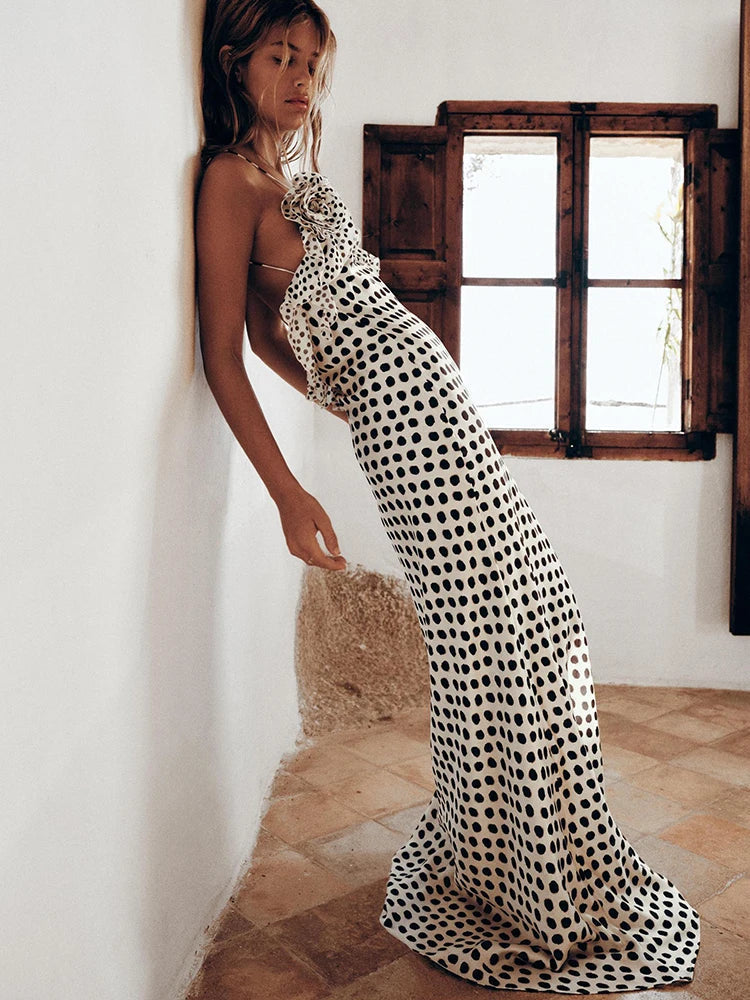 Elegante dames maxi jurk met verfijnde zomerse uitstraling