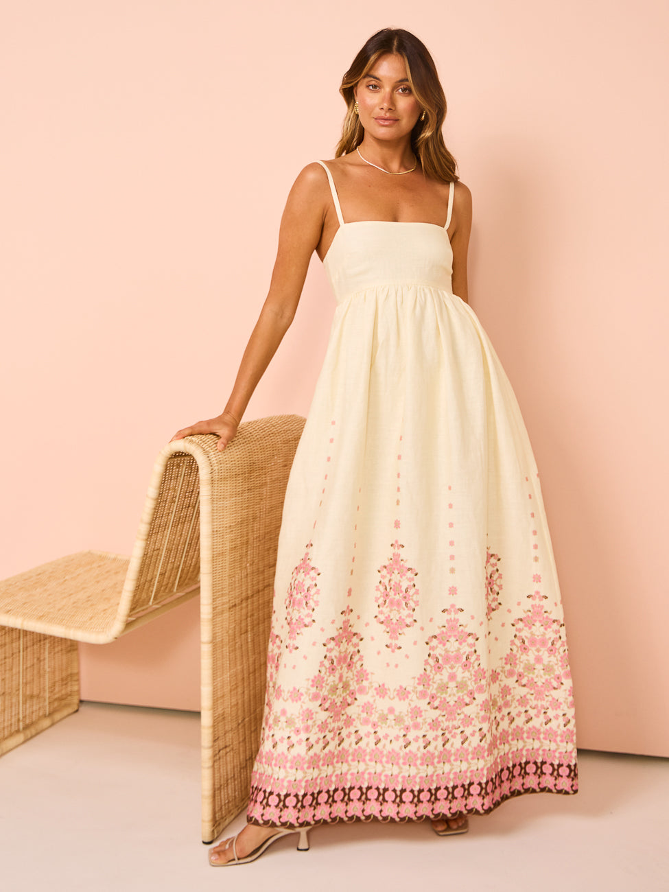 Elegante dames maxi jurk met luchtige zomerse pasvorm