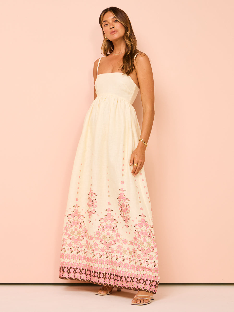 Elegante dames maxi jurk met luchtige zomerse pasvorm