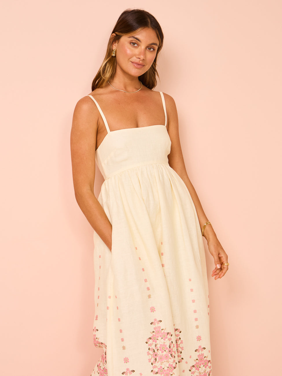 Elegante dames maxi jurk met luchtige zomerse pasvorm