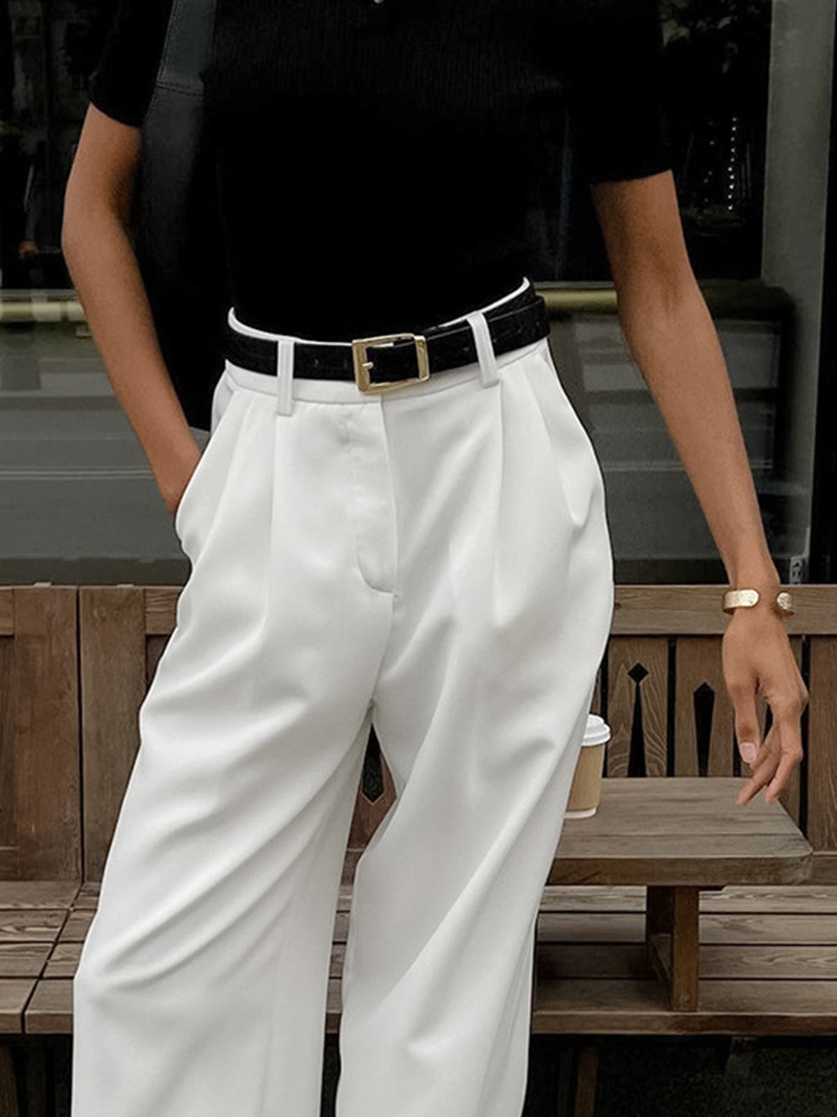 Dames wide leg broek met hoge taille – elegant, tijdloos en comfortabel