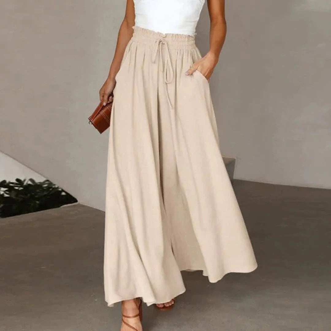 Elyvera – Chique high-waist broek met wijde pijpen en flatterend silhouet