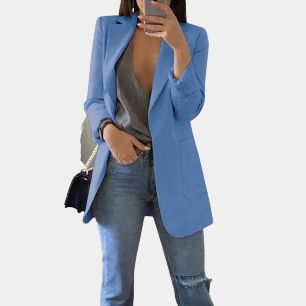 Vesper Blazer – Elegante lange damesblazer met tijdloze uitstraling