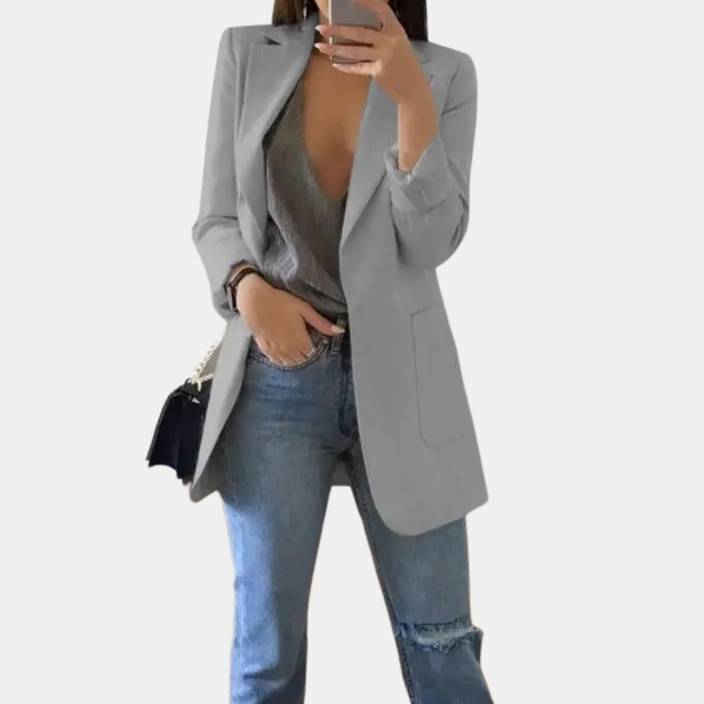 Vesper Blazer – Elegante lange damesblazer met tijdloze uitstraling
