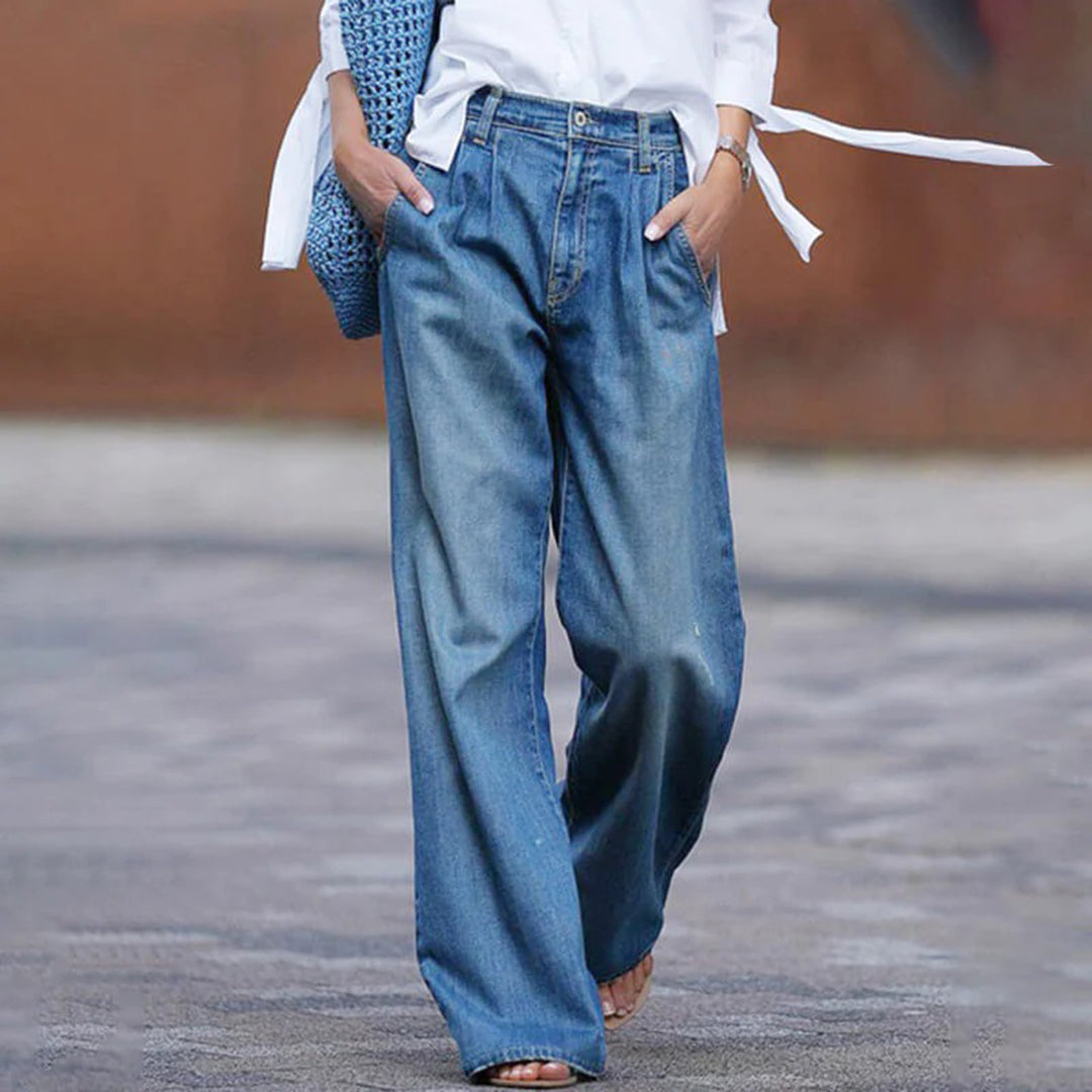 Denivelle – Hoge taille jeans met comfortabele pasvorm voor dames