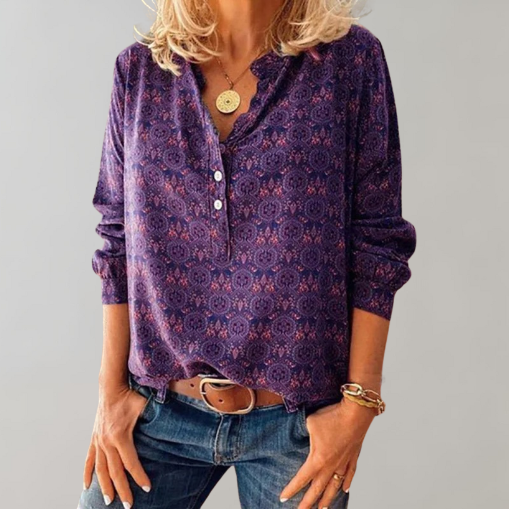 Virelline – Vintage damesblouse met vrouwelijke pasvorm en moeiteloze flair