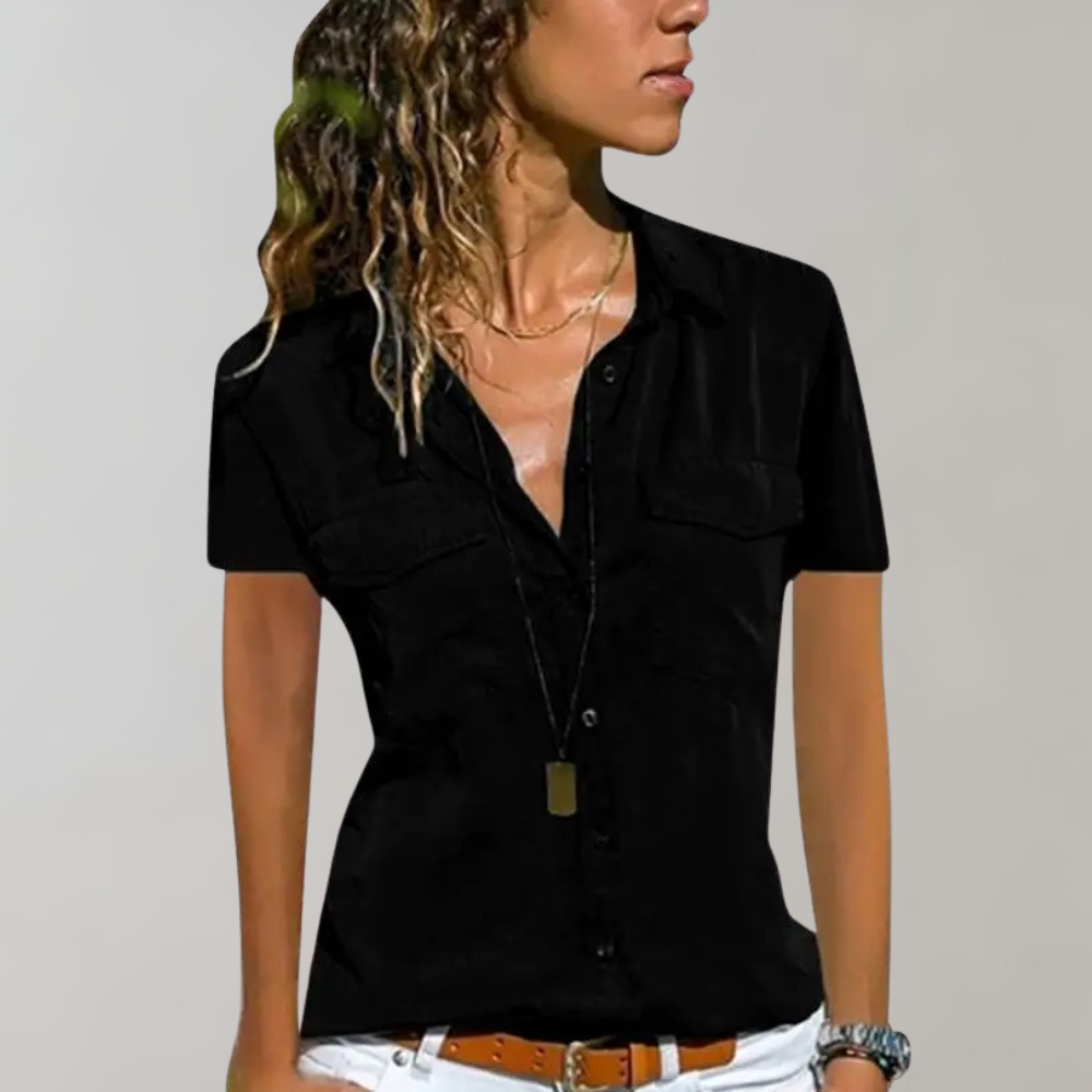 Serena – Damesblouse met korte mouwen in elegant, vrouwelijk design